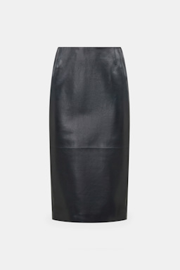Dorothee Schumacher Leather pencil skirt midnight navy