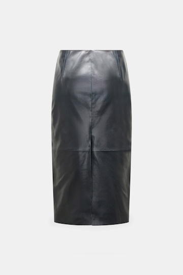 Dorothee Schumacher Leather pencil skirt midnight navy