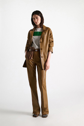 Dorothee Schumacher Leather blazer saffron