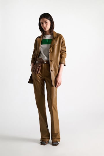Dorothee Schumacher Leather blazer saffron