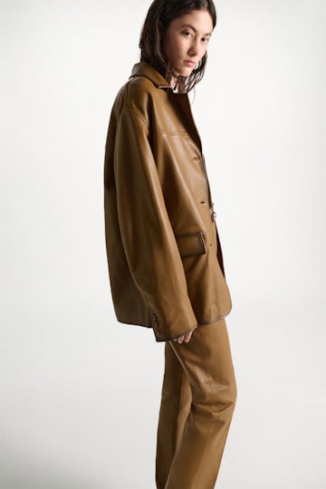 Dorothee Schumacher Leather blazer saffron
