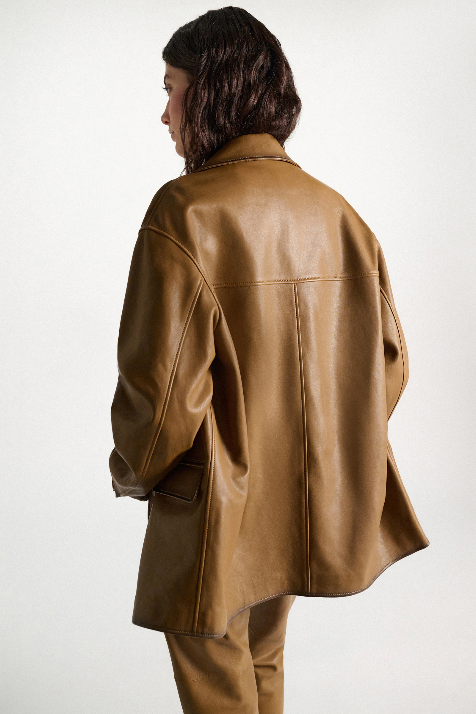 Dorothee Schumacher Leather blazer saffron