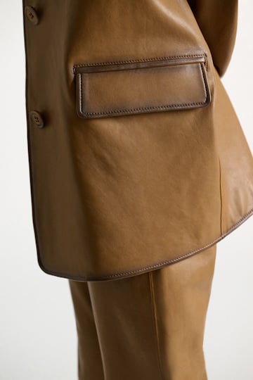 Dorothee Schumacher Leather blazer saffron