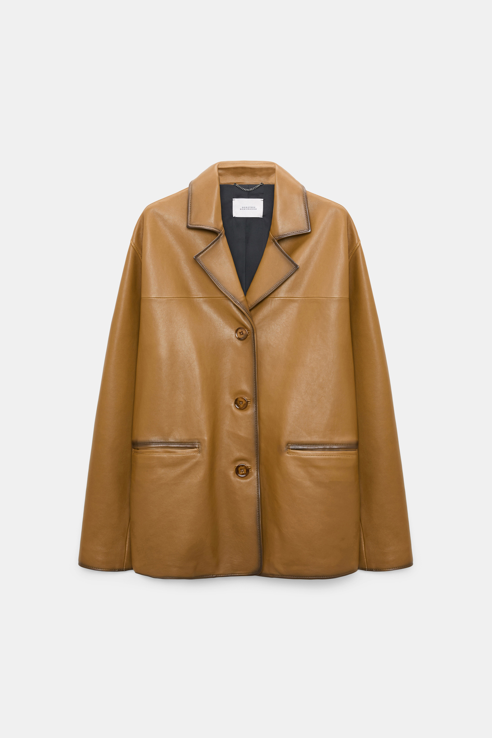 Dorothee Schumacher Leather blazer saffron