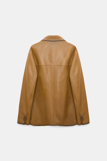 Dorothee Schumacher Leather blazer saffron