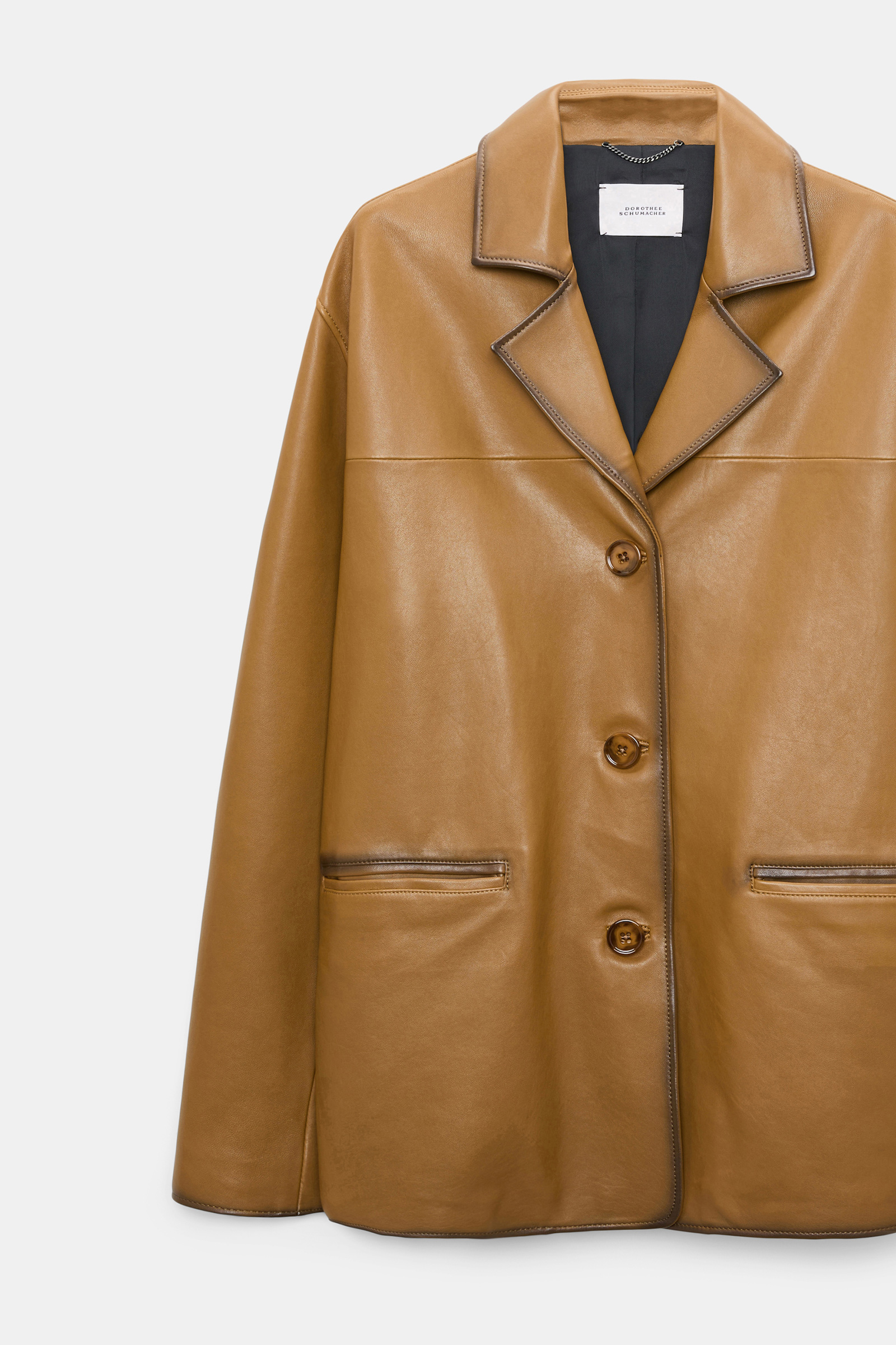 Dorothee Schumacher Leather blazer saffron