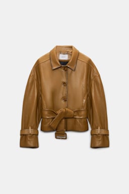 Dorothee Schumacher Belted leather jacket saffron