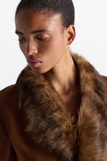 Dorothee Schumacher Lamb fur collar porcini top dye
