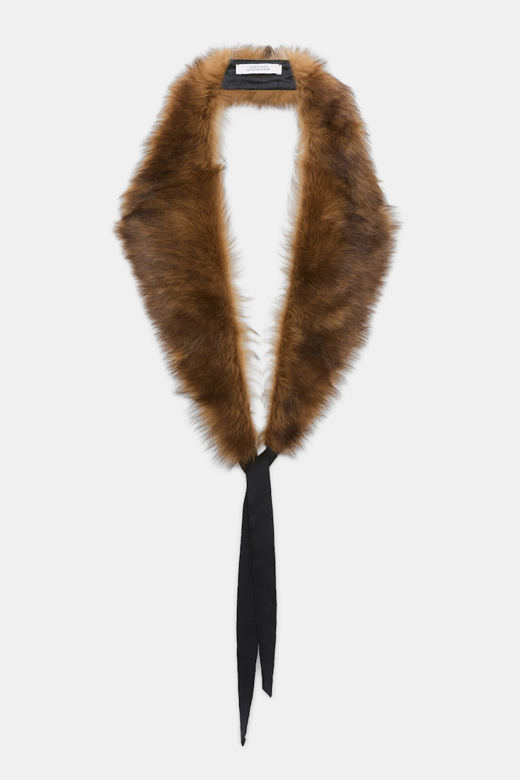 Dorothee Schumacher Lamb fur collar porcini top dye