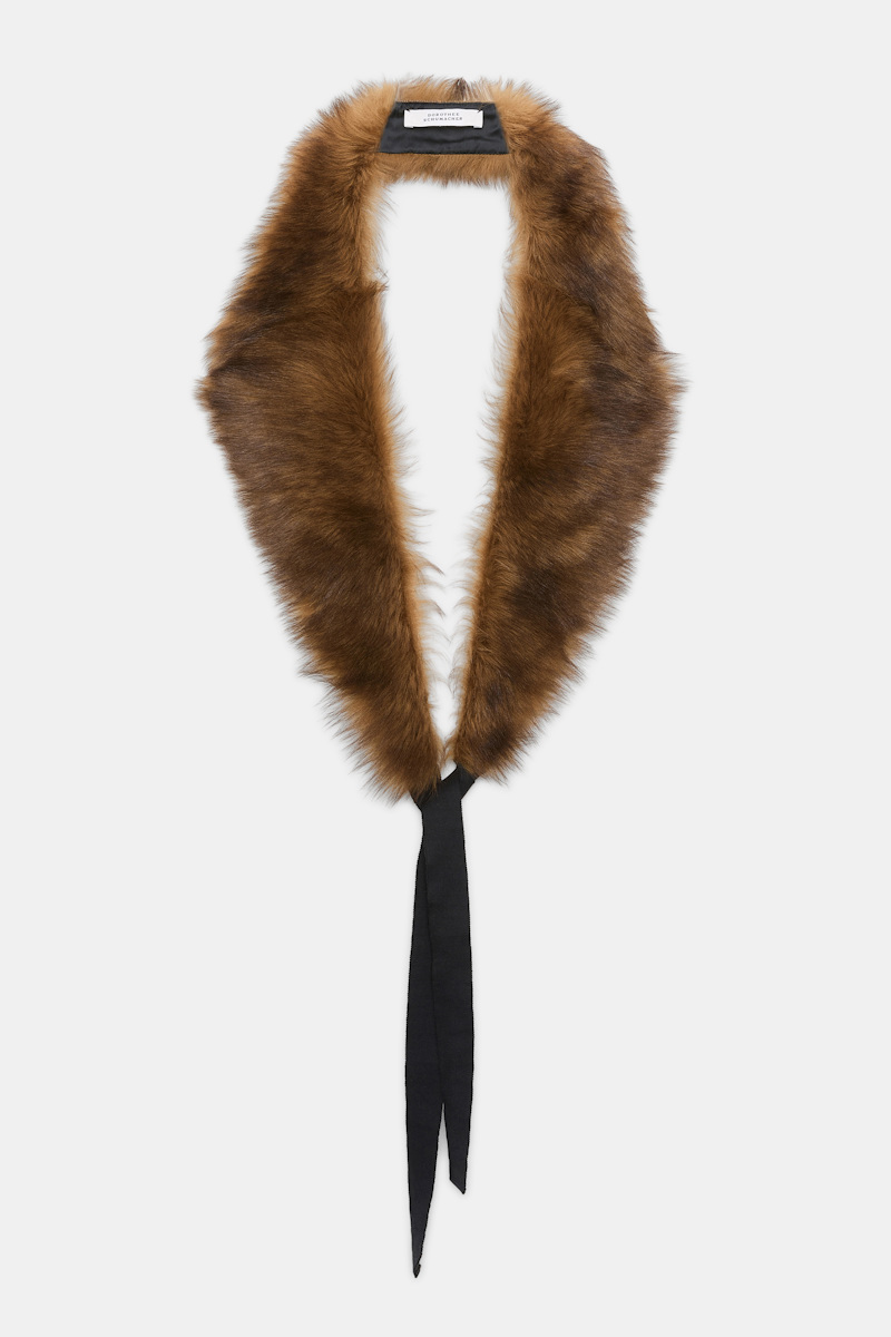 Dorothee Schumacher Lamb Fur Collar In Brown