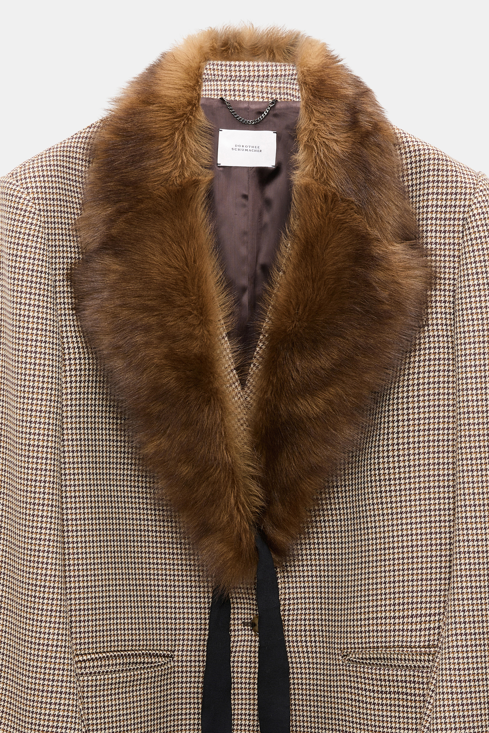 Dorothee Schumacher Lamb fur collar porcini top dye