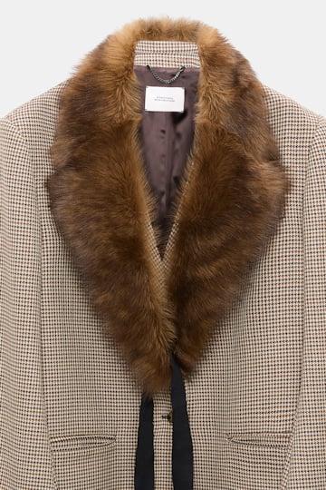 Dorothee Schumacher Lamb fur collar porcini top dye
