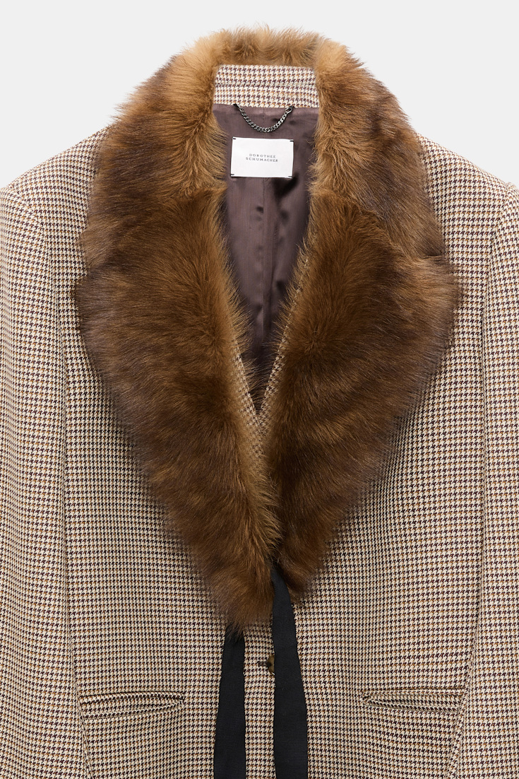 Dorothee Schumacher Lamb fur collar porcini top dye