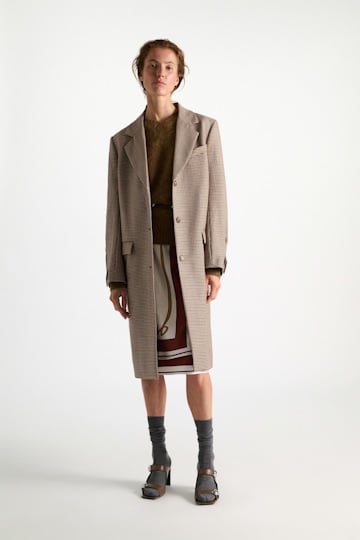 Dorothee Schumacher Virgin wool checked coat beige check