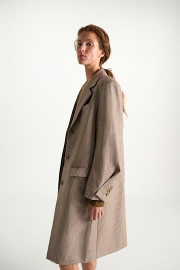 Dorothee Schumacher Virgin wool checked coat beige check