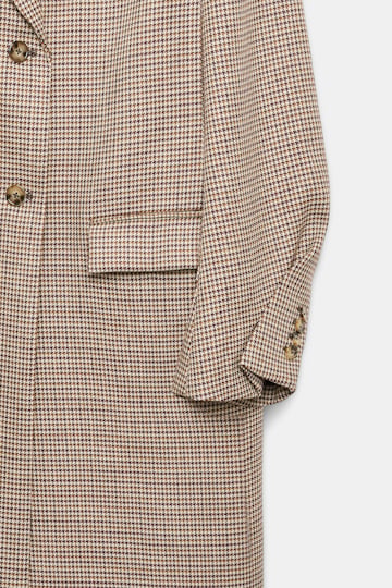 Dorothee Schumacher Virgin wool checked coat beige check