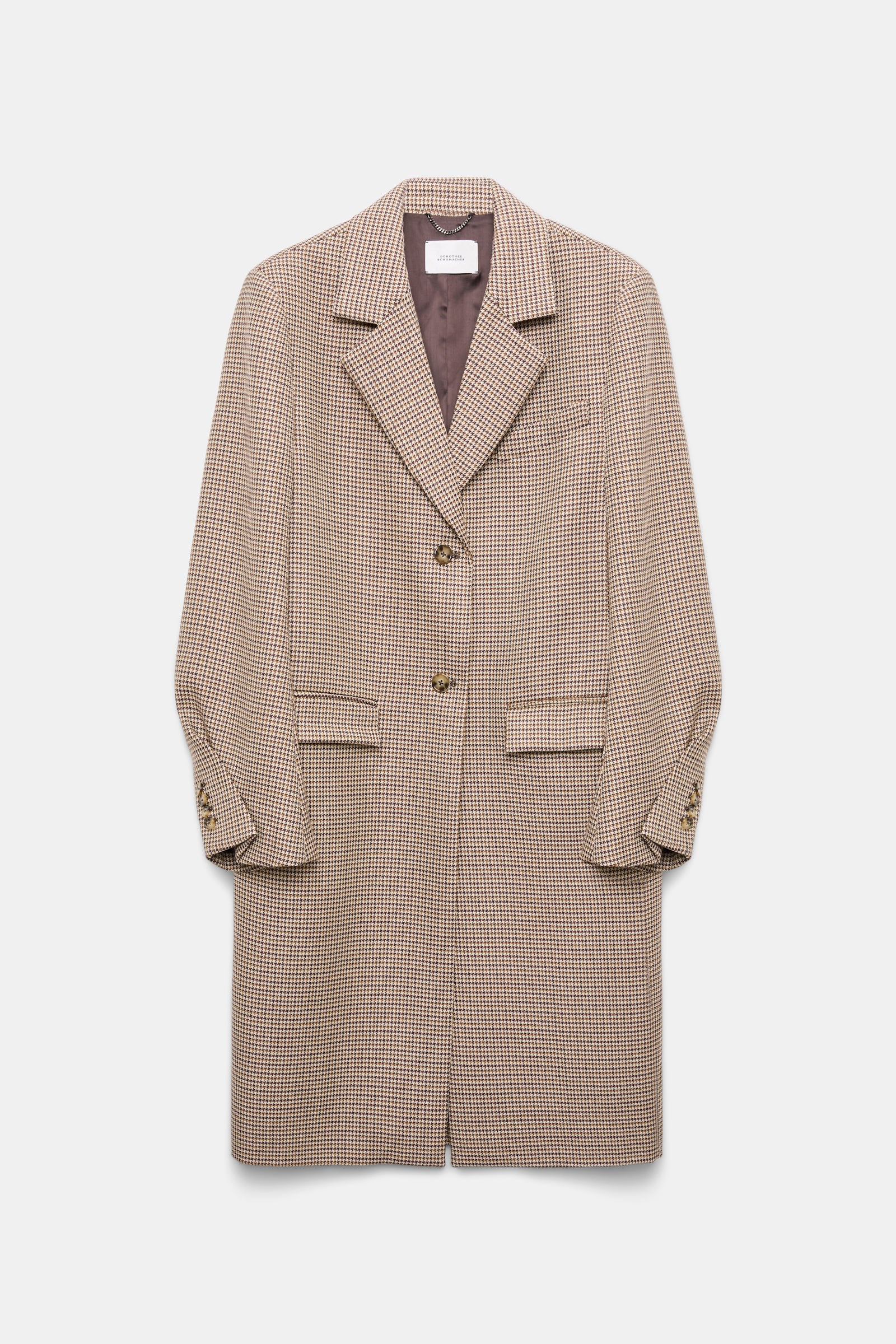 Dorothee Schumacher Virgin wool checked coat beige check