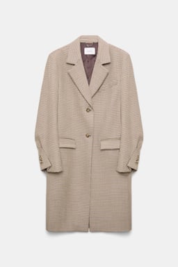 Dorothee Schumacher Virgin wool checked coat beige check