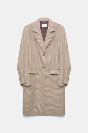 Dorothee Schumacher Virgin wool checked coat beige check