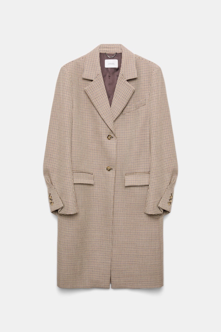 Dorothee Schumacher Virgin wool checked coat beige check