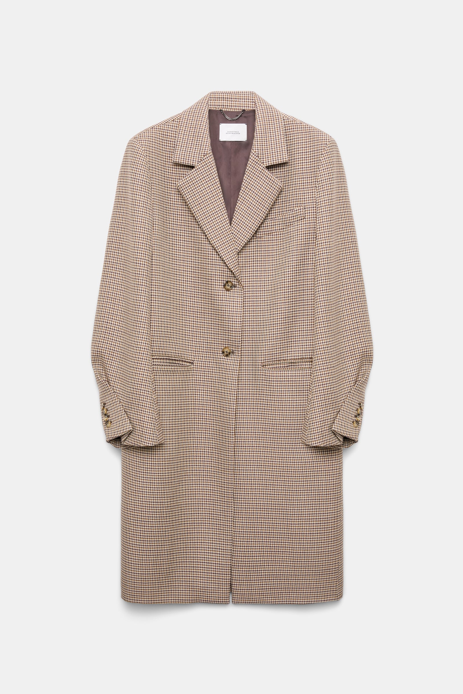 Dorothee Schumacher Virgin wool checked coat beige check