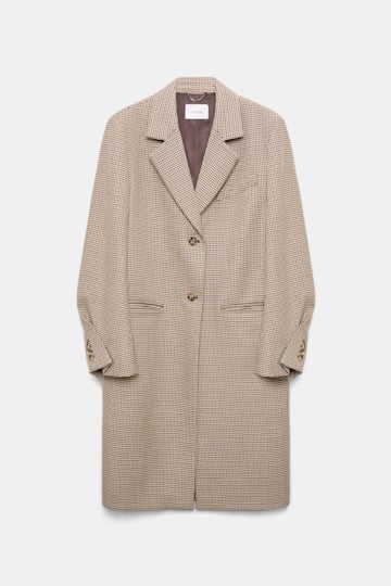 Dorothee Schumacher Virgin wool checked coat beige check