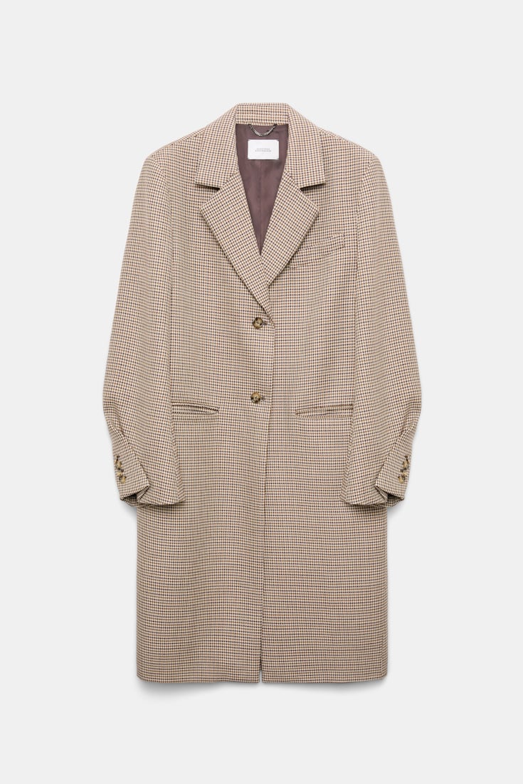 Dorothee Schumacher Virgin wool checked coat beige check