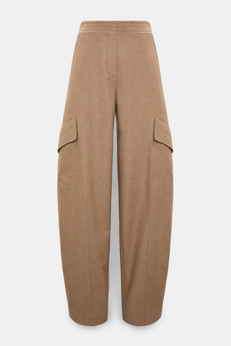Dorothee Schumacher Barrel Pants aus leichtem Flanell porcini Product Front View