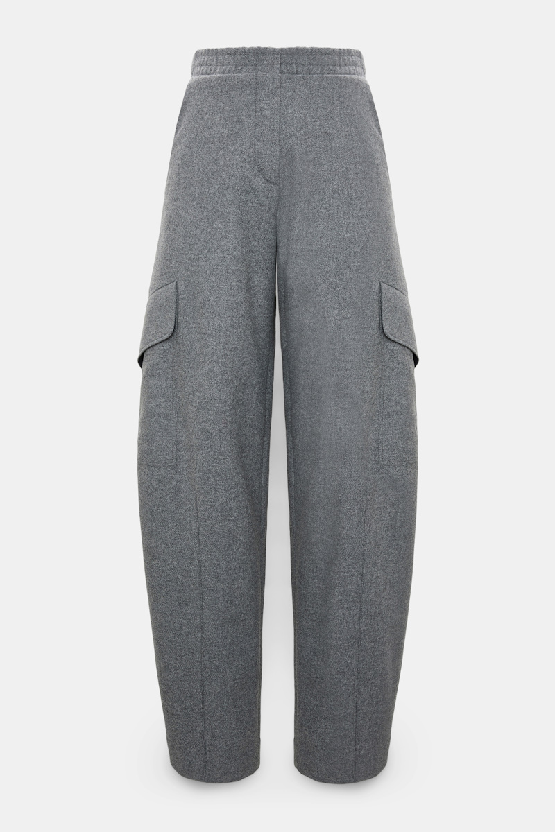 Flannel barrel leg cargo pants