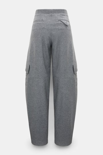 Dorothee Schumacher Flannel barrel leg cargo pants grey melange Product Detail View