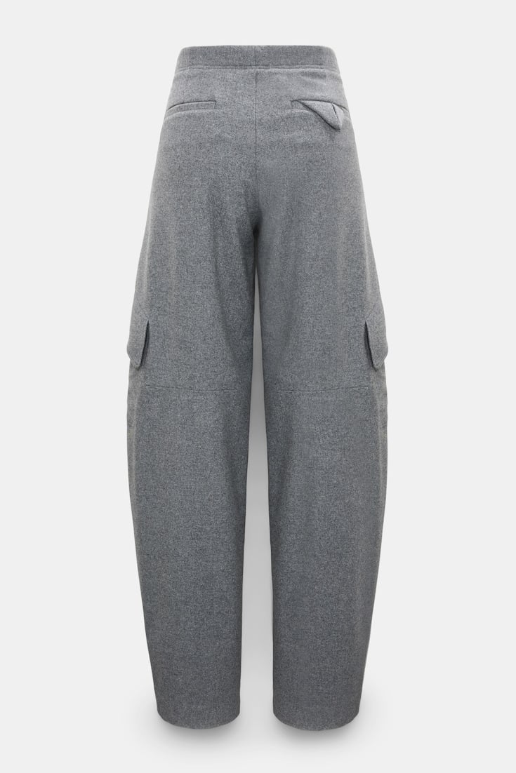 Dorothee Schumacher Flannel barrel leg cargo pants grey melange Product Detail View