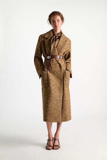 Dorothee Schumacher Bouclé-Herringbone-Mantel aus Tweed saffron tweed