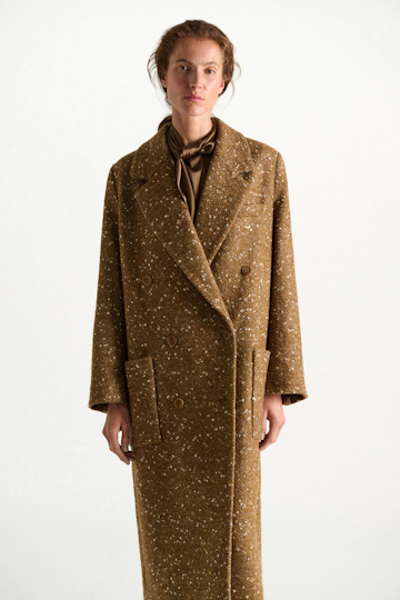 Dorothee Schumacher Bouclé-Herringbone-Mantel aus Tweed saffron tweed