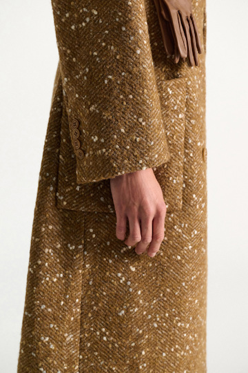 Dorothee Schumacher Bouclé-Herringbone-Mantel aus Tweed saffron tweed