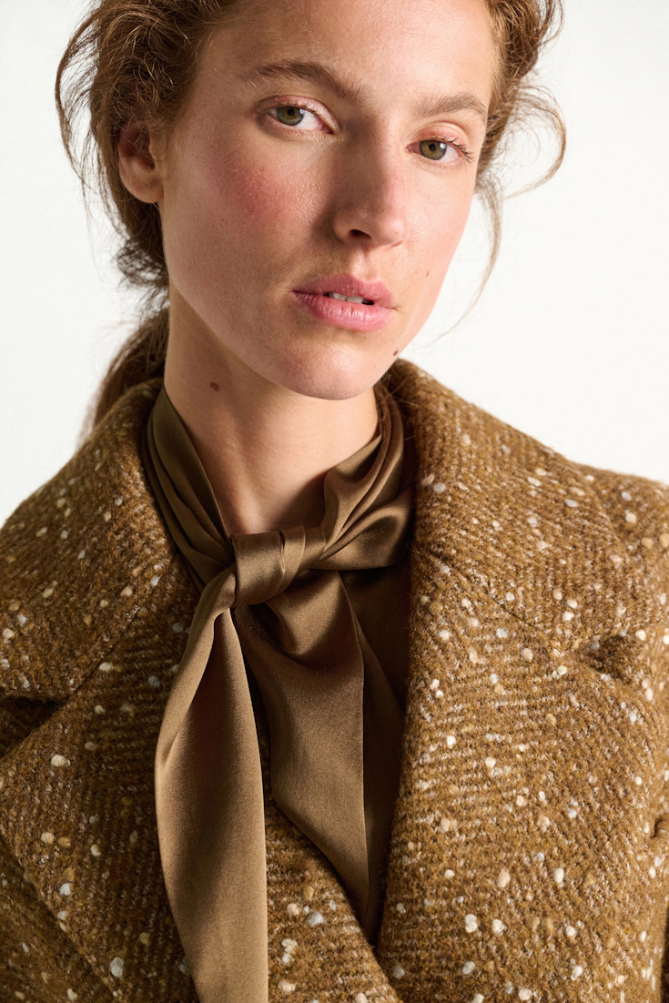 Dorothee Schumacher Bouclé-Herringbone-Mantel aus Tweed saffron tweed