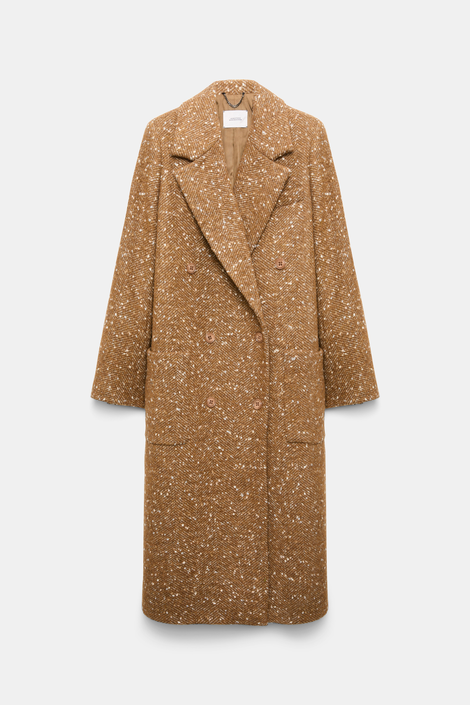 Dorothee Schumacher Bouclé-Herringbone-Mantel aus Tweed saffron tweed