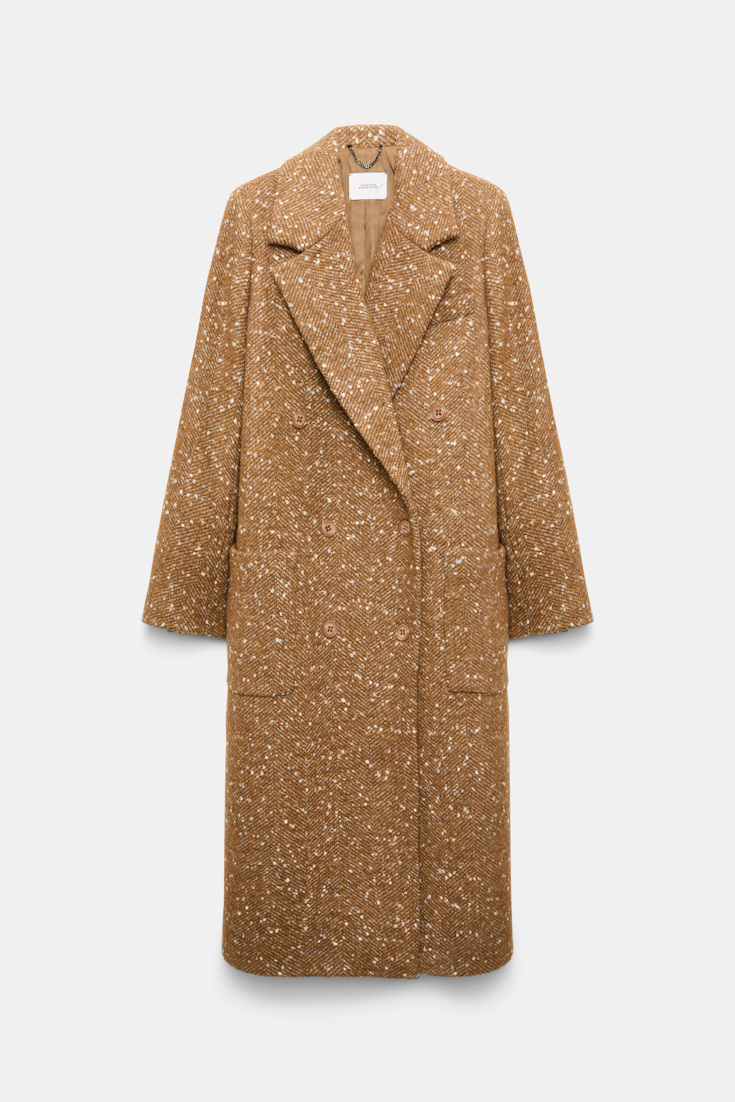 Dorothee Schumacher Bouclé-Herringbone-Mantel aus Tweed saffron tweed