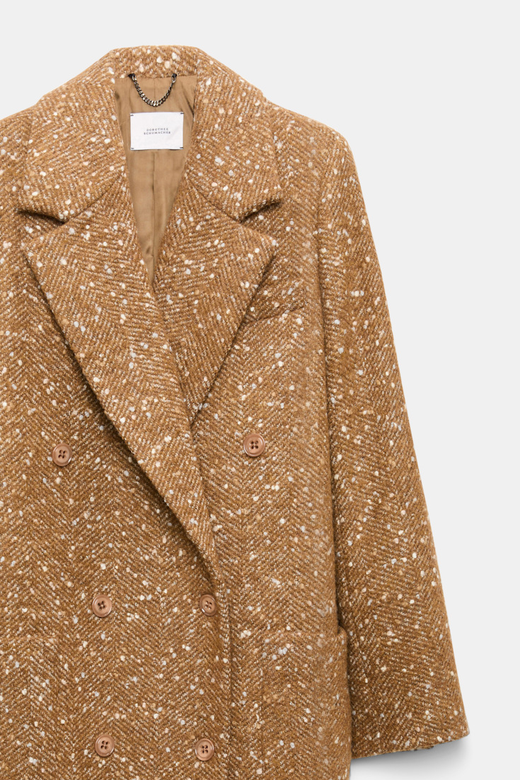 Dorothee Schumacher Bouclé-Herringbone-Mantel aus Tweed saffron tweed