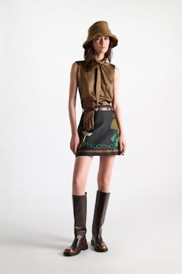 Dorothee Schumacher Jacquard mini-skirt mushroom jacquard
