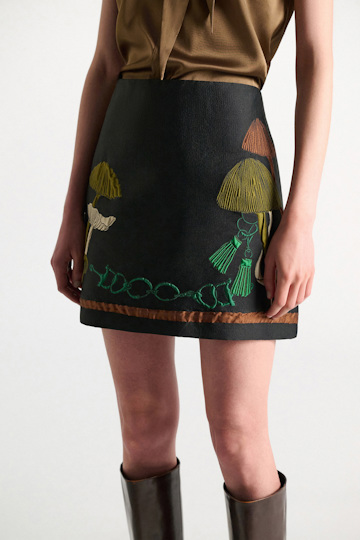 Dorothee Schumacher Jacquard mini-skirt mushroom jacquard
