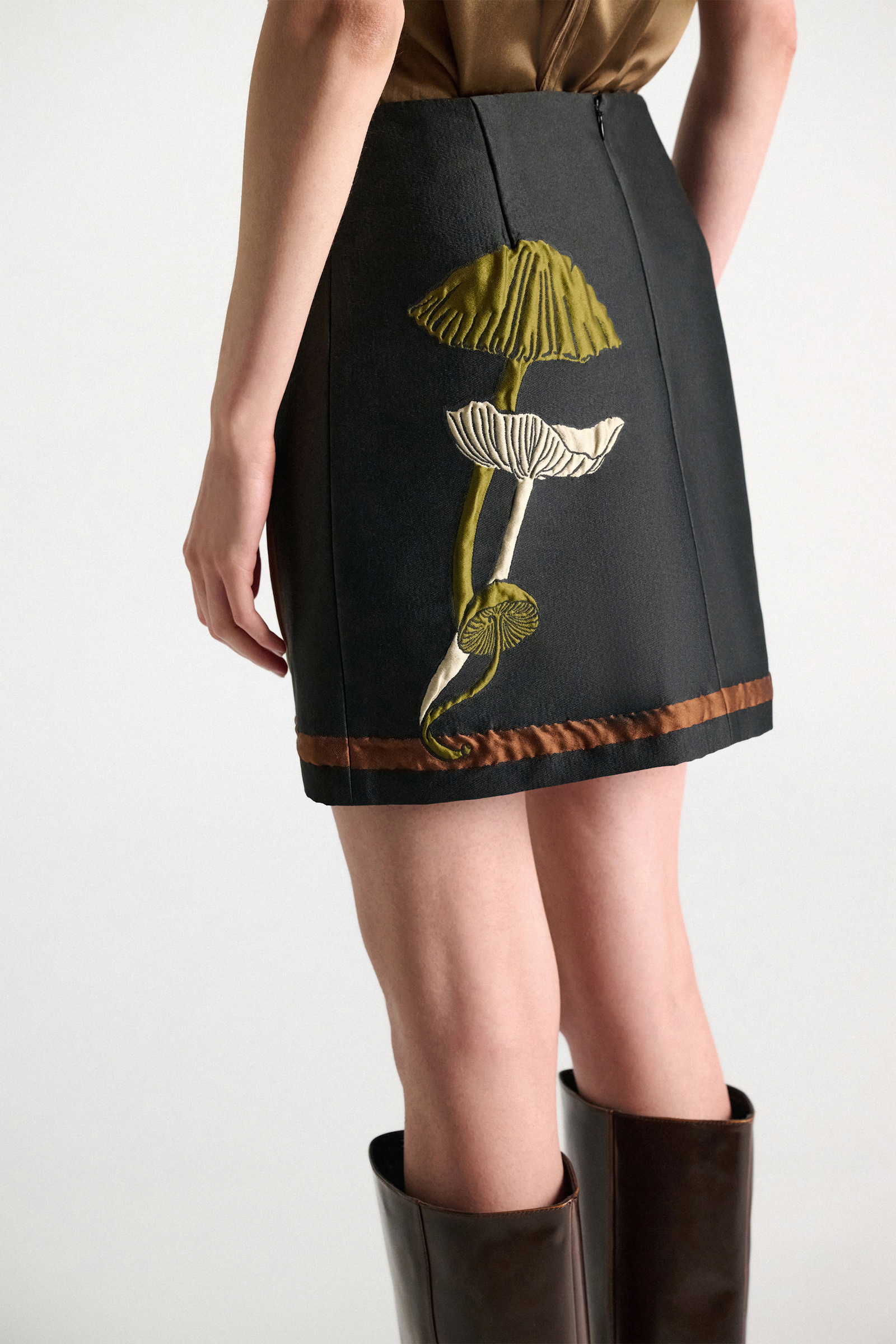 Dorothee Schumacher Jacquard mini-skirt mushroom jacquard