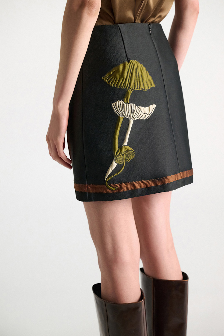 Dorothee Schumacher Jacquard mini-skirt mushroom jacquard