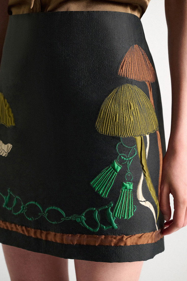 Dorothee Schumacher Jacquard mini-skirt mushroom jacquard