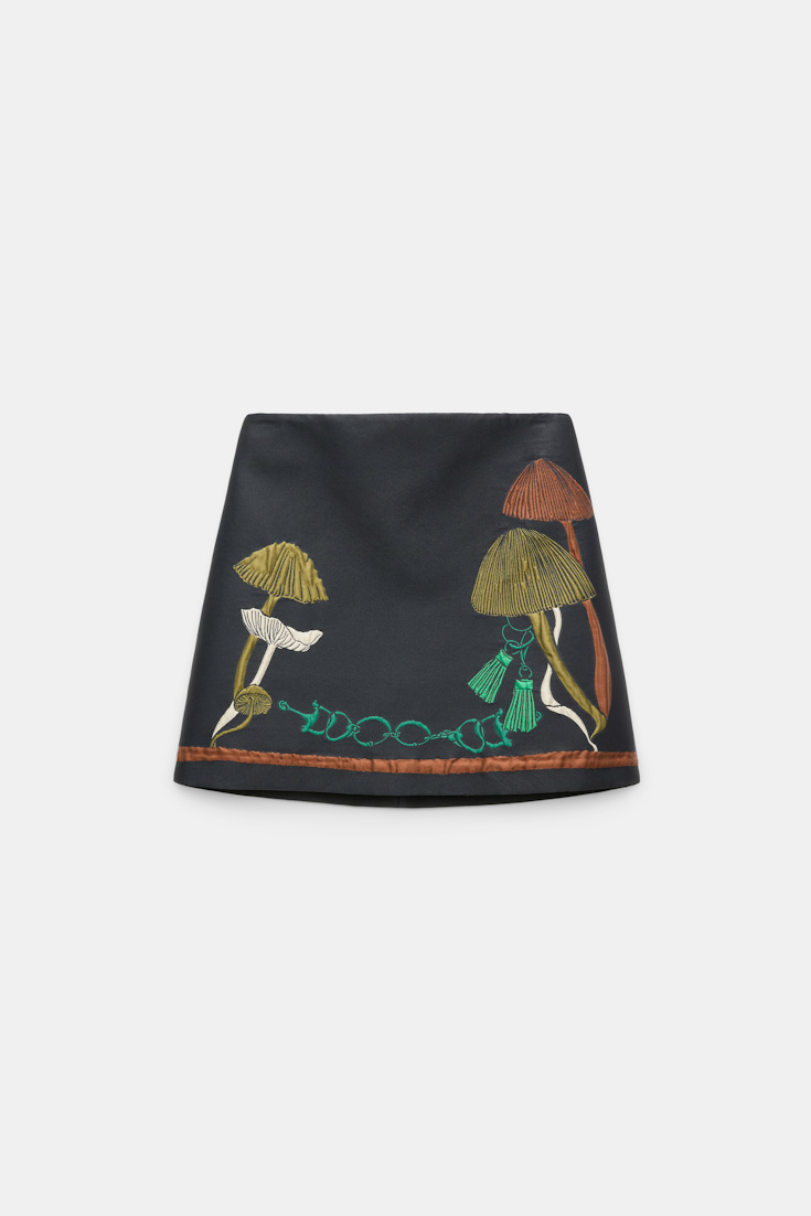 Dorothee Schumacher Jacquard mini-skirt mushroom jacquard