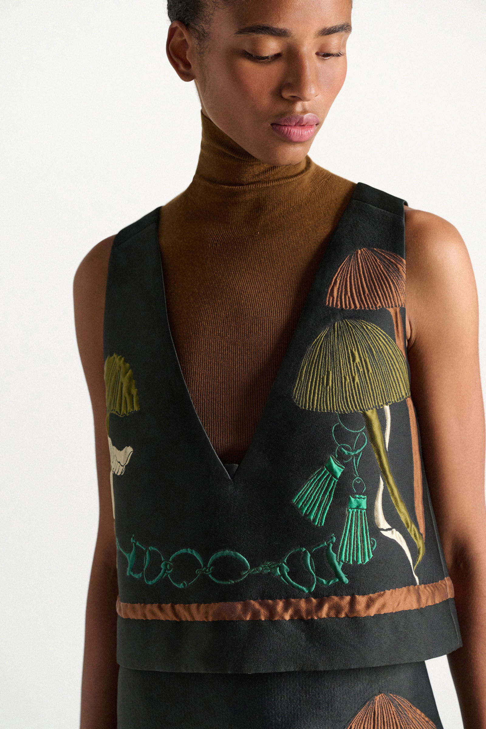 Dorothee Schumacher Jacquard vest mushroom jacquard