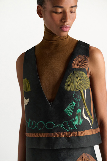 Dorothee Schumacher Jacquard vest mushroom jacquard