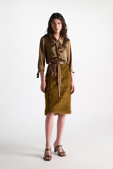 Dorothee Schumacher Faux fur skirt porcini