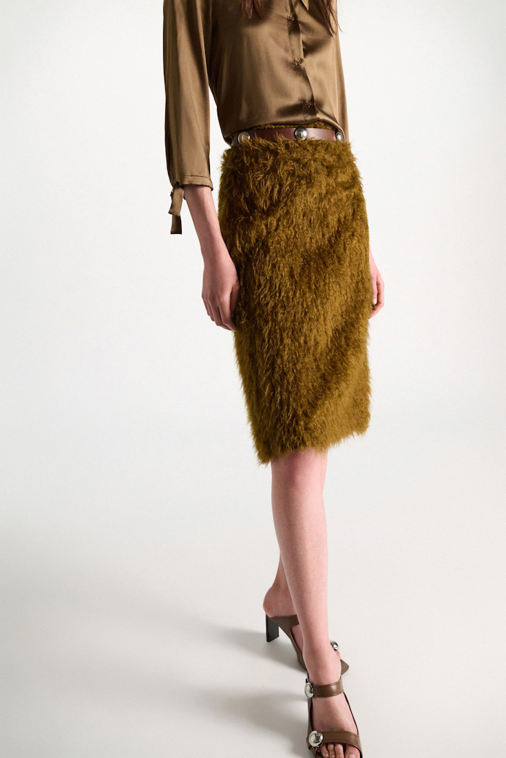 Dorothee Schumacher Faux fur skirt porcini