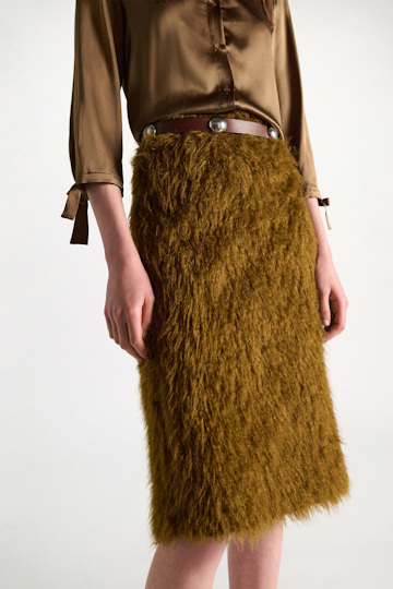 Dorothee Schumacher Faux fur skirt porcini