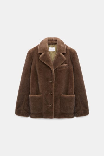 Dorothee Schumacher Blazer aus Faux Fur porcini Product Front View